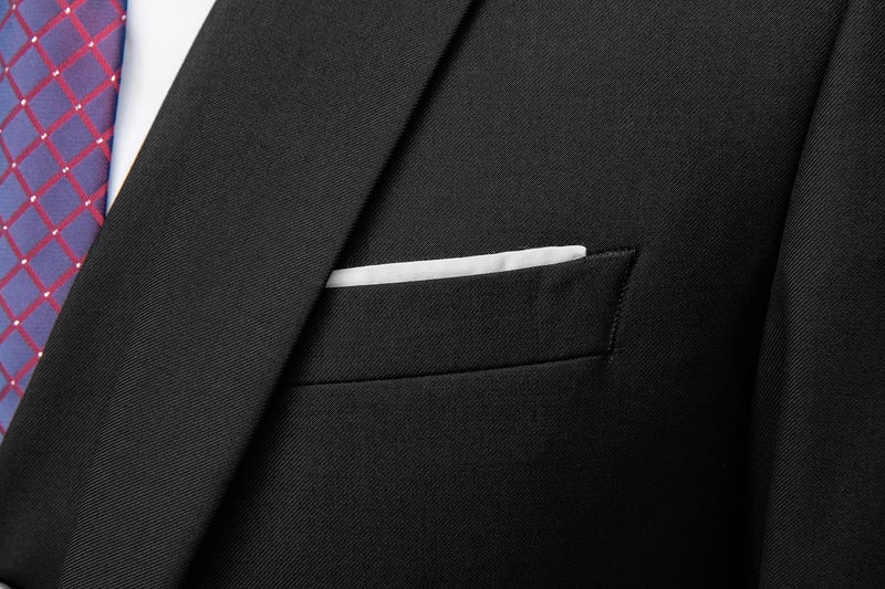 UNINUKOO Men's Suit Slim Fit 2 Button 2 Piece Suits for Men Party Formal Dress Solid Tuxedo Blazer Jacket Pants Set US Size 36 Black - Image 2